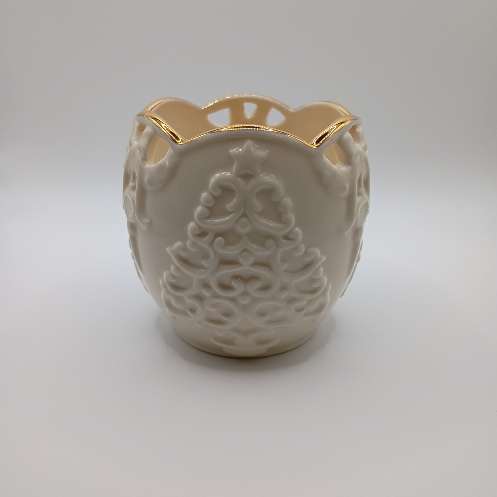 LENOX "Merry Lights" Tree Votive Candle Holder with Gold Accents